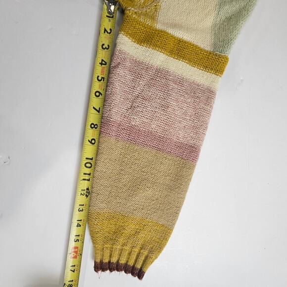 Black Tape V Neck Soft Knit Boxy Oversized Multi-Color Medium Sweater - Picture 7 of 7